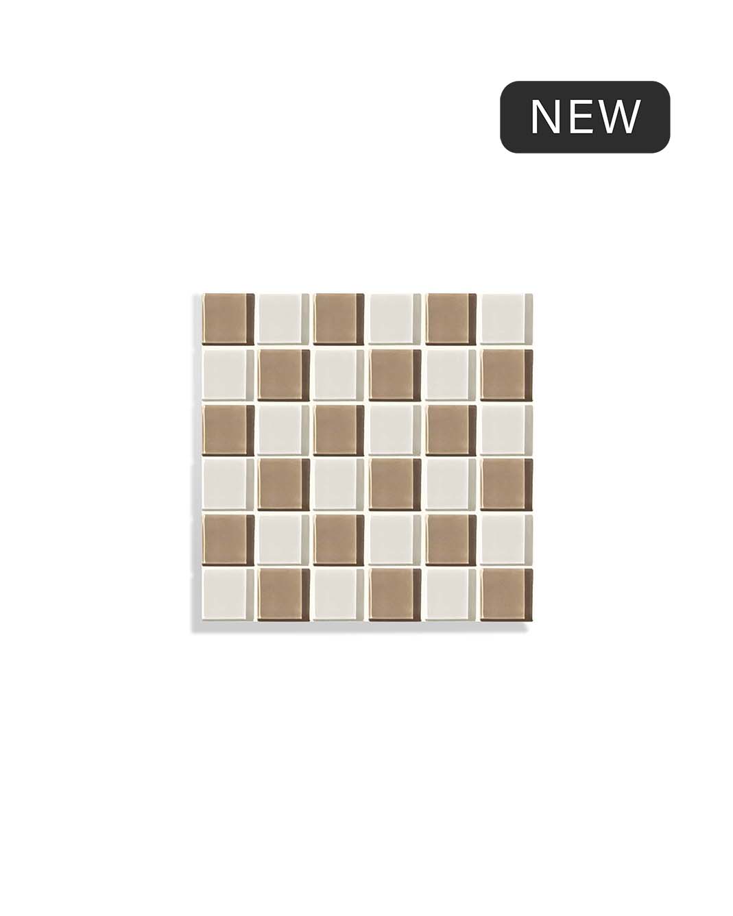 Square Glass Tile Tray ~ Cafe Latte