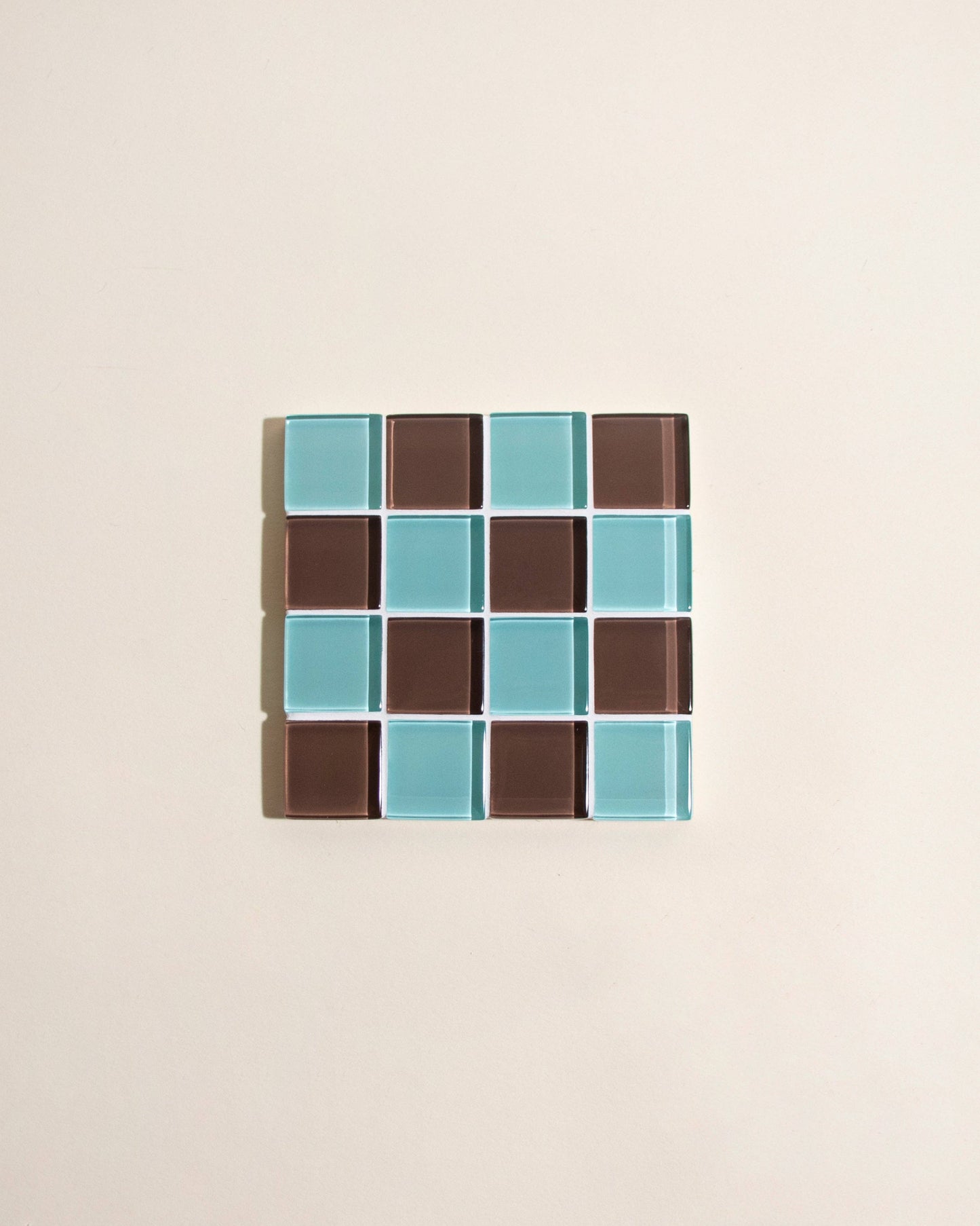 Glass Tile Coaster ~ Sea Salt Dark Chocolate