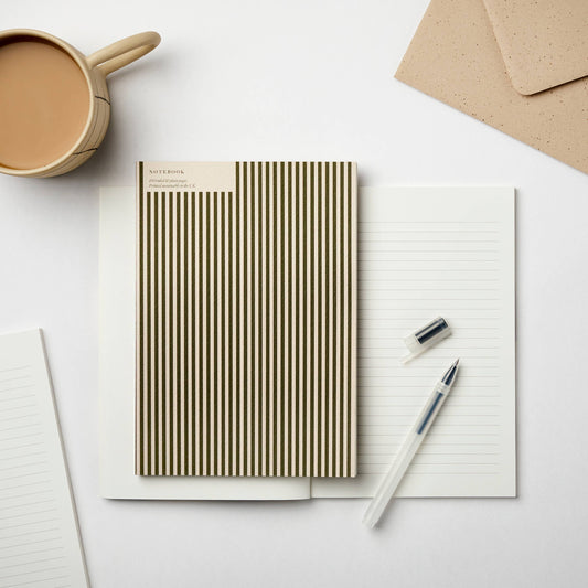 Notebook ~ Thin Green Stripes