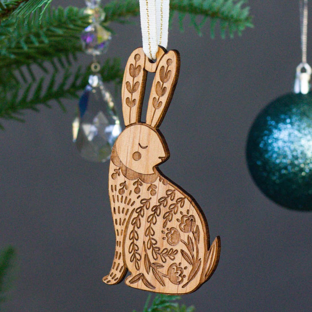 Wood Ornament  ~  Rabbit