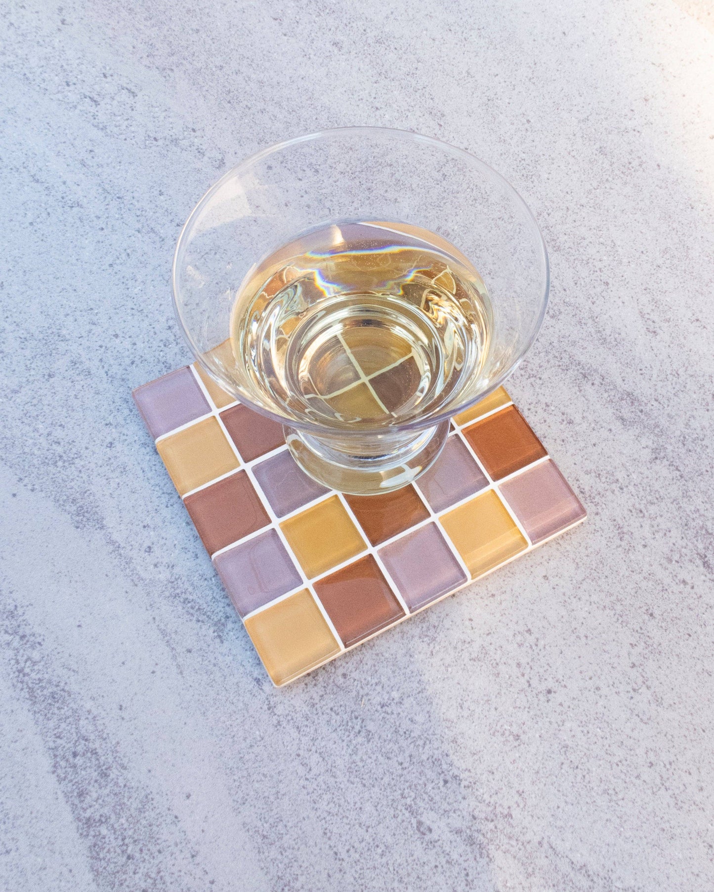 Glass Bowl Coaster (Checkered) ~Your Kind of Champagne