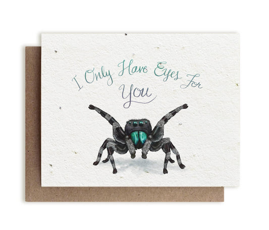 Greeting Card ~ I Only Have Eyes for You Spider (Plantable Herbal Seed Card)